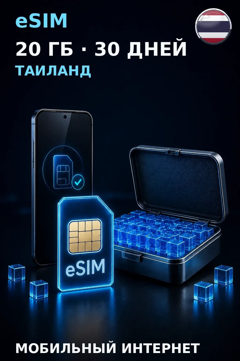 eSIM Таиланд — 20 ГБ, 30 дней — интернет