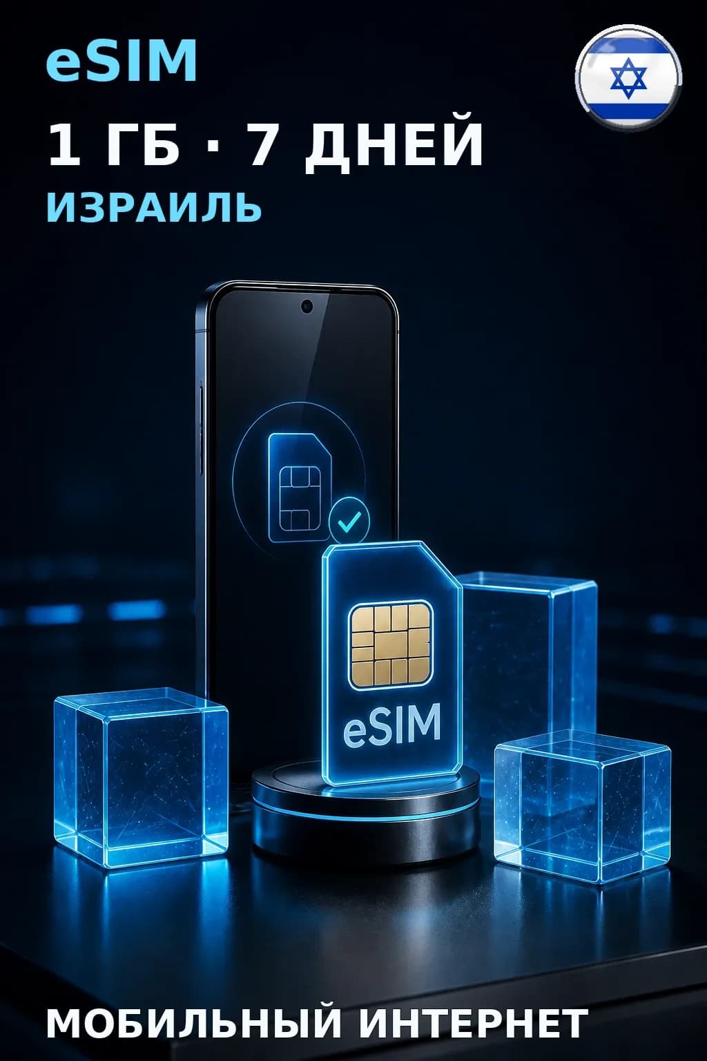 eSIM Израиль — 1 ГБ, 7 дней — интернет