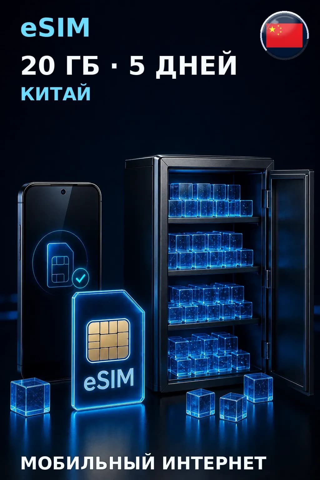 eSIM Китай — 20 ГБ, 5 дней — интернет