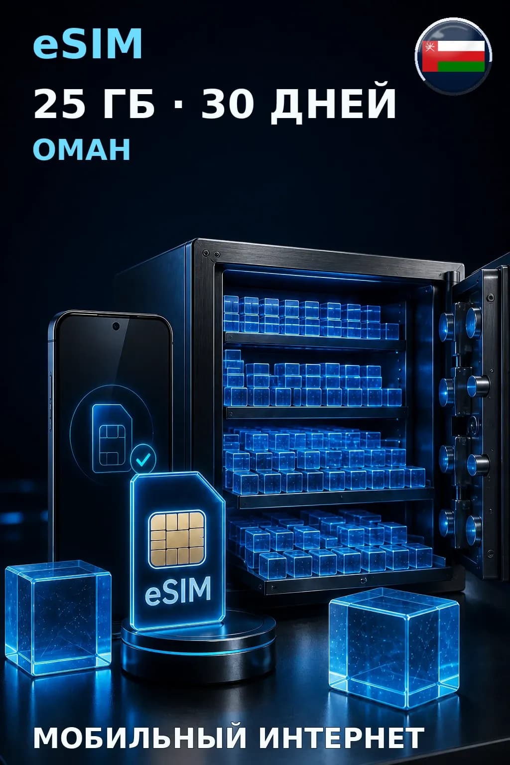 eSIM Оман — 25 ГБ, 30 дней — интернет