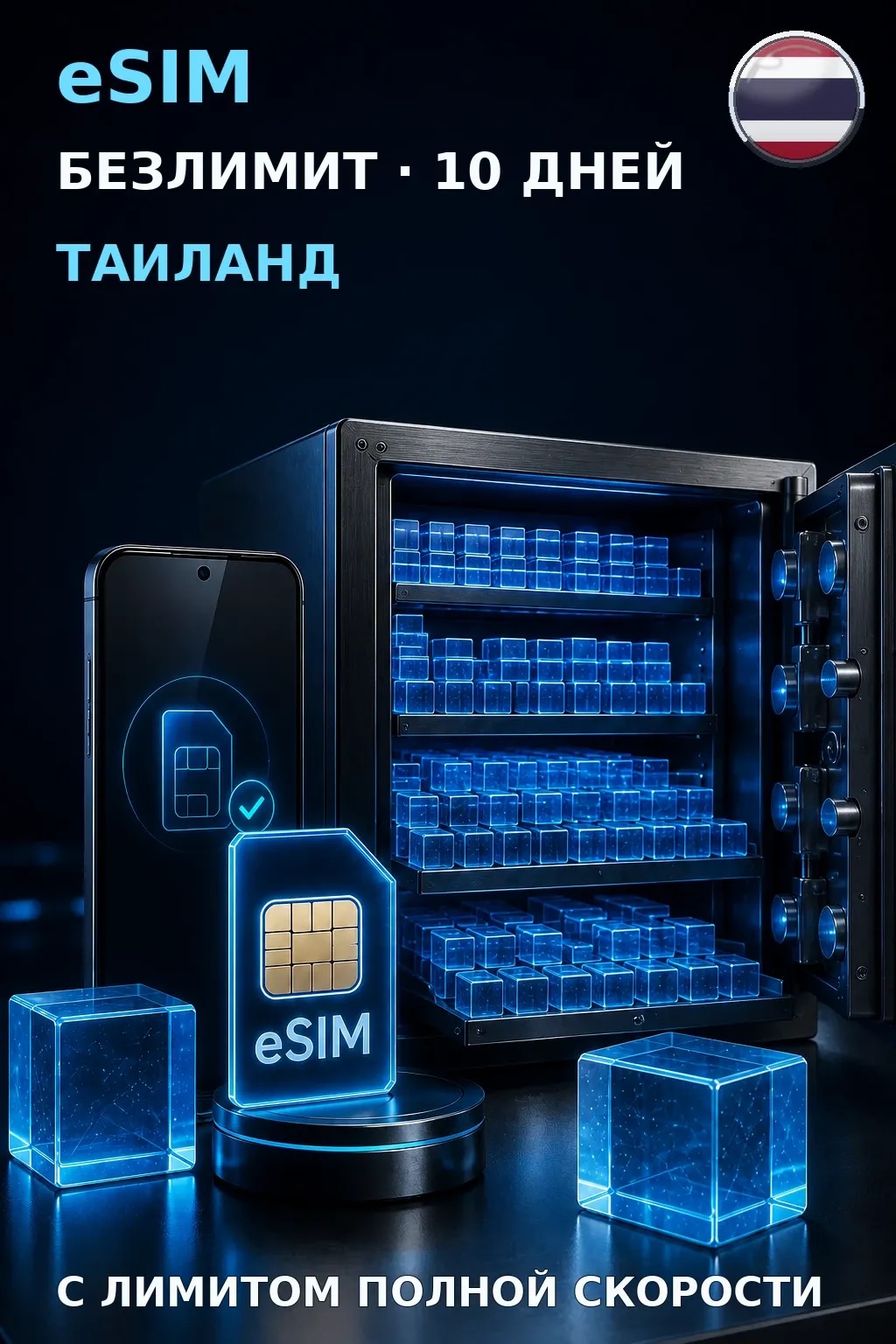 eSIM Таиланд — БЕЗЛИМИТ, 10 дней — интернет