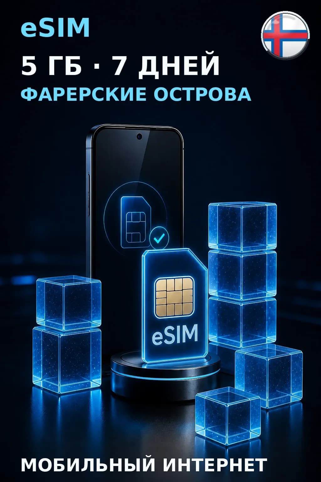 eSIM Фарерские Острова — 5 ГБ, 7 дней — интернет